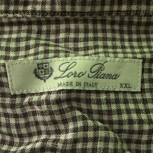 Loro Piana Multicolor White Brown Checkered Linen Men’s Dress Shirt Size XXL